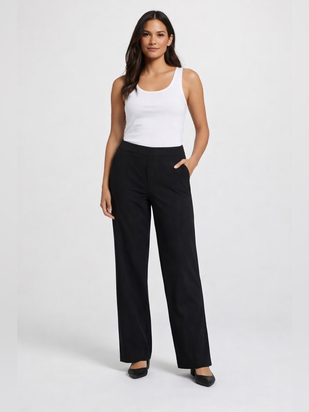 SPANX Straight‑Leg Trousers Minimalist Capsule Basic black pant